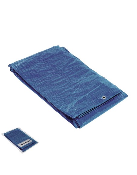 Lona Impermeable Reforzada 8x12 metros(Aproximadamente)  Con Ojetes Metálicos, Lona de Protección Duradera, Color Azul.