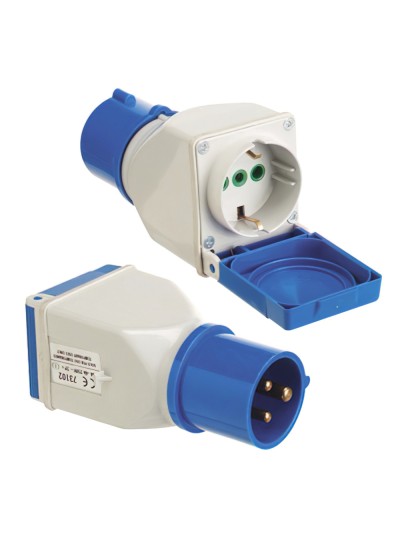 Adaptador Industrial Cetac Schuko Simple 2p Con Tapa