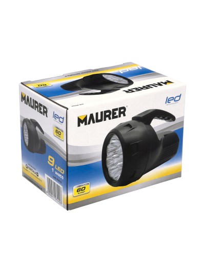 Linterna LED De Mano Con Asa A Pilas (4 AA) 60 Lumenes 9 Leds (9 Watt.)