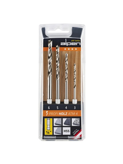 Estuche Brocas Alpen Hexagonal Madera  4 Piezas