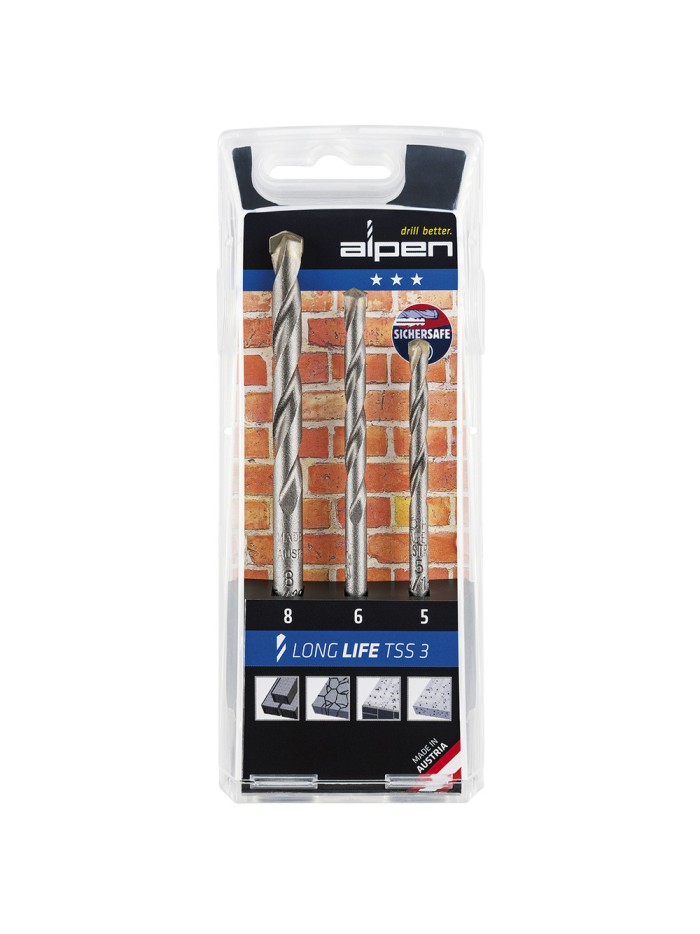 Estuche Brocas Alpen Widia Long Life  3 Piezas