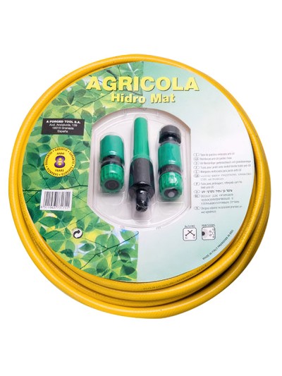Manguera Jardin Hidro Mat Ø 15 mm. - 5/8" Rollo 15 Metros Con  Accesorios