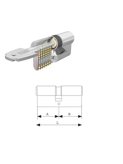 Cilindro Tesa Seguridad T60 /30x30 Niquelado Leva Corta