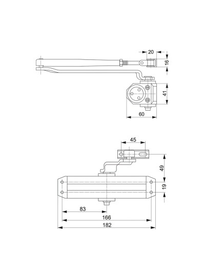 Cierrapuertas Tesa DC110  F2-3 Sin Retenedor Plateado
