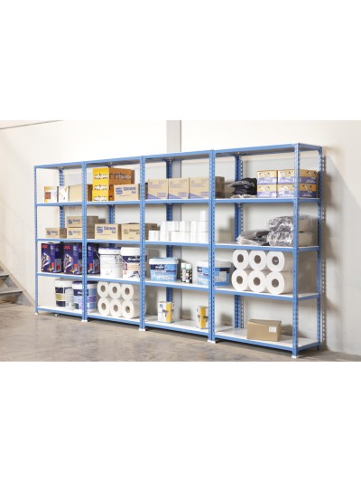 Estanteria metalica simonrack kit simonclick mini 5/400 color azul/blanco 5 estantes 180 kg por estante 180x80x40cm