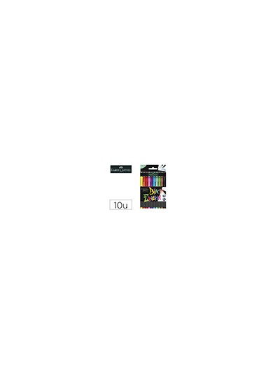 Rotulador faber castell edicion black punta de pincel caja de 10 unidades colores surtidos