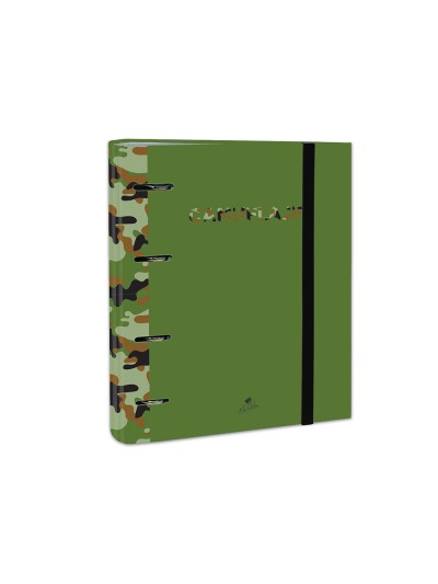 Carpeta de 4 anillas de 40 mm mixtas carton forrado folio colores surtidos camuflaje 6 diseños