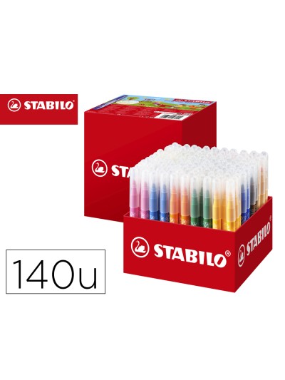 Rotulador stabilo power max school pack de 140 unidades surtidas 16 colores