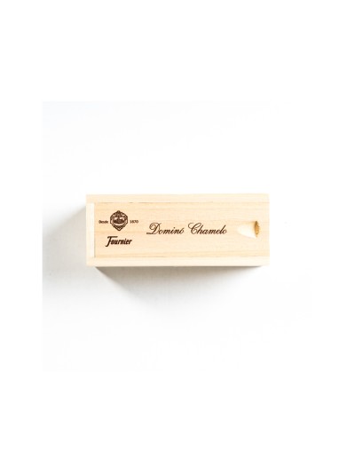Domino chamelo fournier ficha celuloide en caja de madera