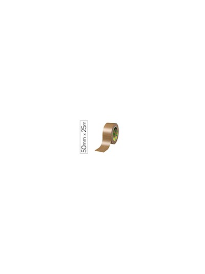 Cinta adhesiva tesa eco papel ultrafuerte color kraft 25 mt x 50 mm para embalaje