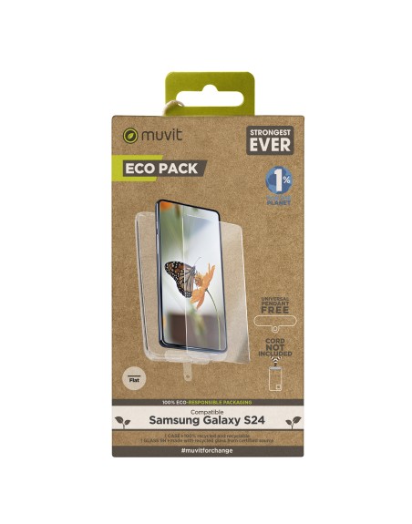 Funda muvit para samsung galaxy s24 + protector de pantalla vidrio templado plano
