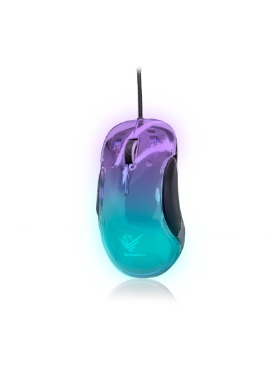 Ratón gaming phoenix banshee transparente rgb 10000 dpi con cable