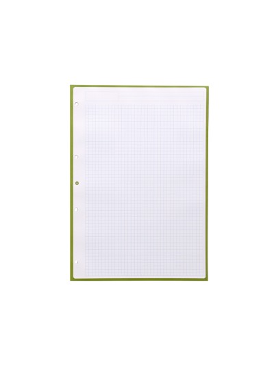Recambio a4 antartik 80 hojas 90g/m2 cuadro 5mm 4 taladros 1 banda con marco color verde