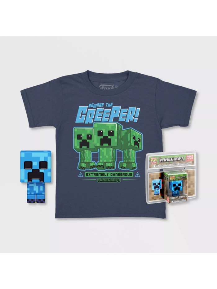 Pop & tee minecraft charged creeper funko + camiseta talla m Pop & tee minecraft charged creeper funko + camiseta talla m