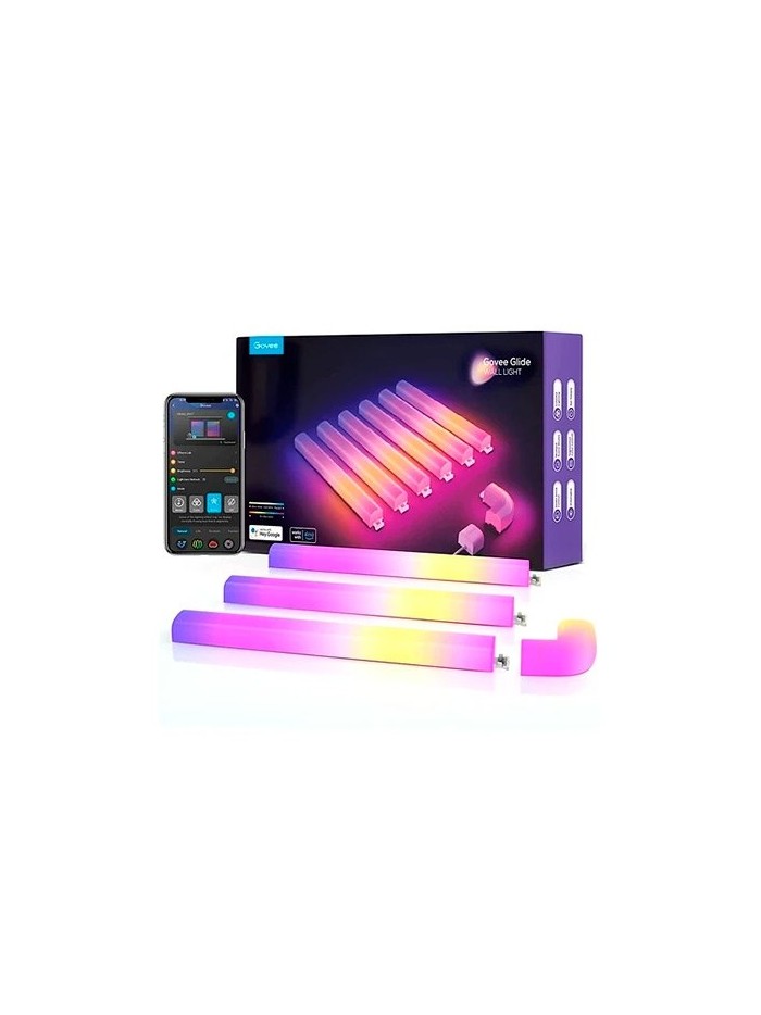 Barra led pared govee glide 6+1 h6062 40 modos - control por voz - app - cable 1.8m Barra led pared govee glide 6+1 h6062 40 modos - control por voz - app - cable 1.8m
