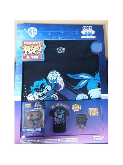 Pop & tee space jam looney tunes lebron james funko + camiseta talla s