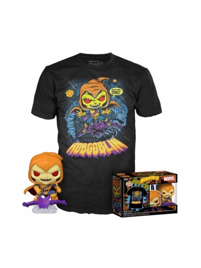 Funko pop marvel spiderman hobgoblin + camiseta exclusiva talla xl