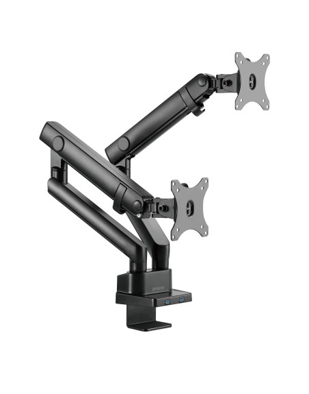 Phoenix mstand2 brazo articulado resorte de gas para doble monitor hasta 27 vesa 75 x 75 - 100 x 100 incluye 2 usb