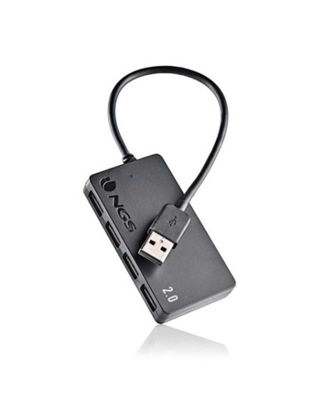 Hub 4 puertos usb 2.0 ngs port 2.0 negro plug play - 480mbps