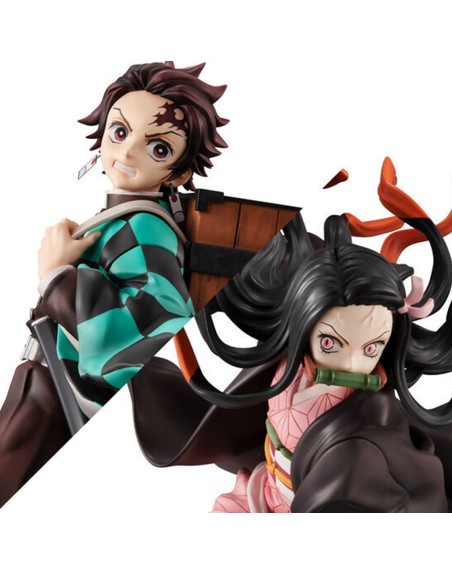 Figura megahouse serie g.e.m. demon slayer kimetsu no yaiba kamado brother & sis