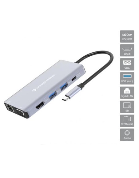 Docking station conceptronic usb tipo c 10 en 1