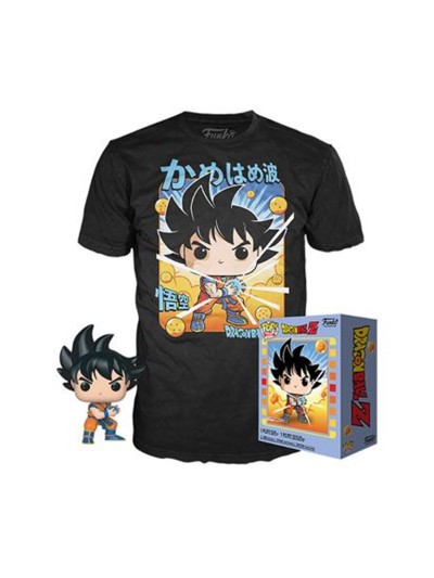 Pop & tee dragon ball z goku kamehameha funko + camiseta talla l ut - 56667l
