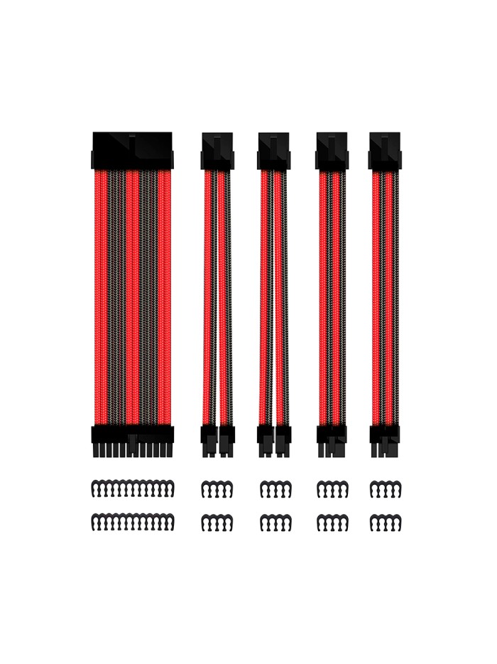 Kit de extension phoenix cables fuente de alimentacion 30cm 24 pines - 4 + 4 pines - 6 + 2 pines negro y rojo Kit de extension phoenix cables fuente de alimentacion 30cm 24 pines - 4 + 4 pines - 6 + 2 pines negro y rojo