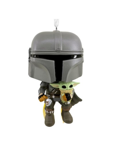 Adorno de navidad funko star wars mandaloriano & grogu figura de resina