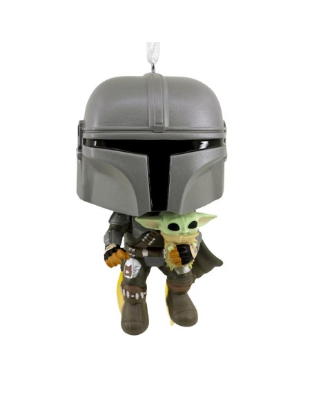 Adorno de navidad funko star wars mandaloriano & grogu figura de resina