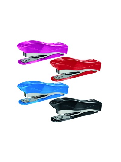 Grapadora petrus liliput 200 wow capacidad 12 hojas + caja grapas 23/6 colores surtidos