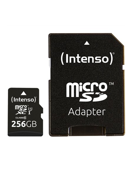 Tarjeta micro sd intenso 256gb uhs - i cl10 + adaptador sd