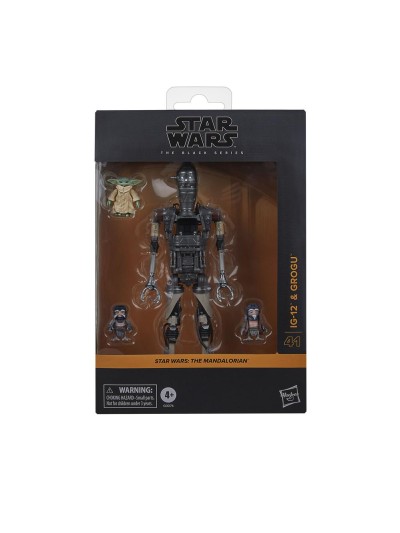 Figura hasbro star wars: the mandalorian the black series ig - 12 & grogu