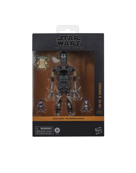 Figura hasbro star wars: the mandalorian the black series ig - 12 & grogu