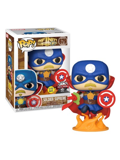 Funko pop marvel infinity warps soldado supremo glow in the dark brillo en la oscuridad exclusivo 36820
