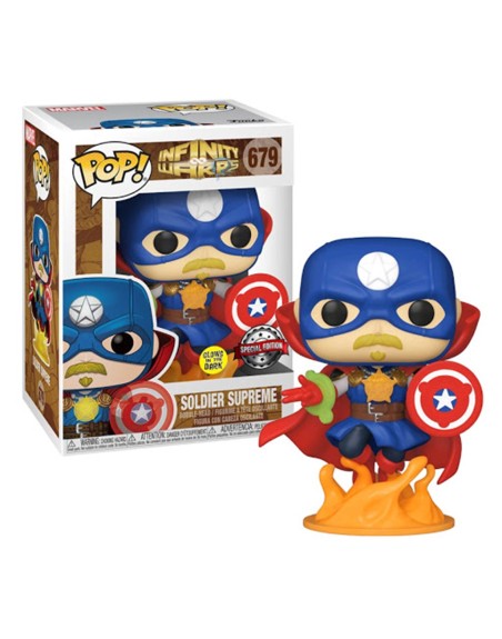 Funko pop marvel infinity warps soldado supremo glow in the dark brillo en la oscuridad exclusivo 36820