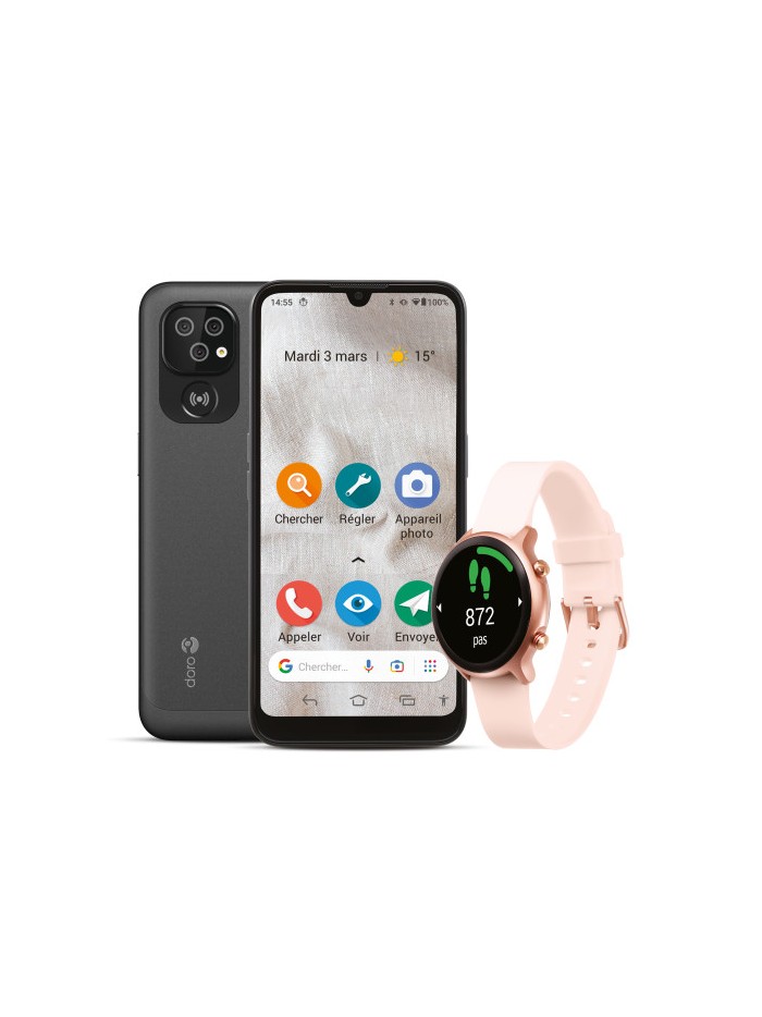 Bundle doro smartphone 8100 + smartwatch graphite pink Bundle doro smartphone 8100 + smartwatch graphite pink