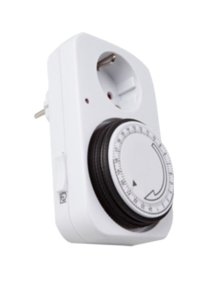 Programador silver electronic analógico - 24 horas - 3600w - 250v - 16a - 50hz - ip 20 - ajustable 15 minutos - 24h negro