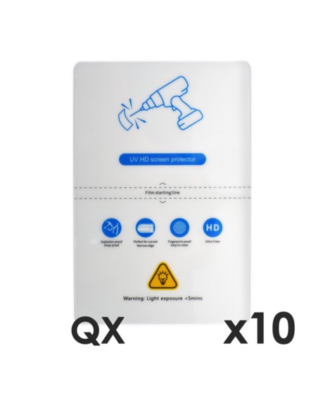 Laminas de fijacion qcharx altas prestaciones hidrogel hd qx hibrida mediante ultravioleta uv pack 10 ud para qx1