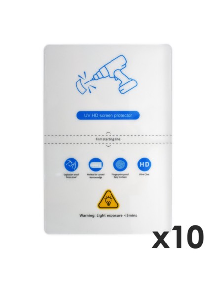 Laminas de fijacion qcharx hidrogel hd hibrida mediante ultravioleta uv pack 10 ud par qx1 lite