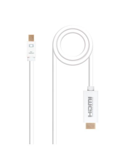 Cable nanocable conversor mini dp a hdmi mini dp - m - hdmi - m blanco 2.0 m