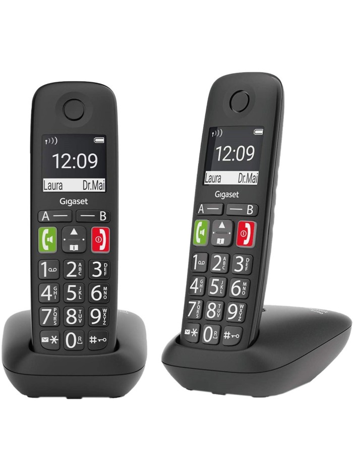 Telefono fijo inalambrico gigaset e290 duo negro 300 numeros - 42 tonos Telefono fijo inalambrico gigaset e290 duo negro 300 numeros - 42 tonos