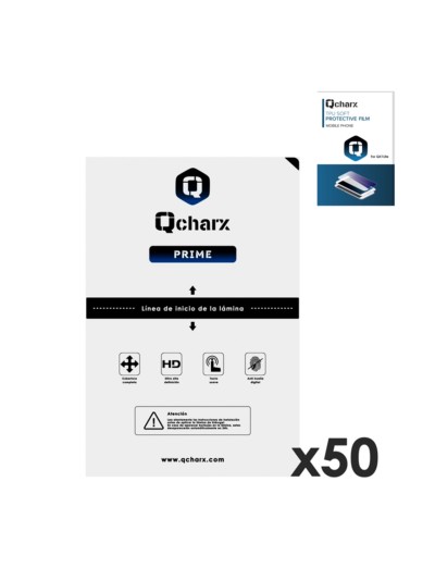 Laminas de proteccion frontales qcharx hidrogelprime para qx1 lite 50 unidades