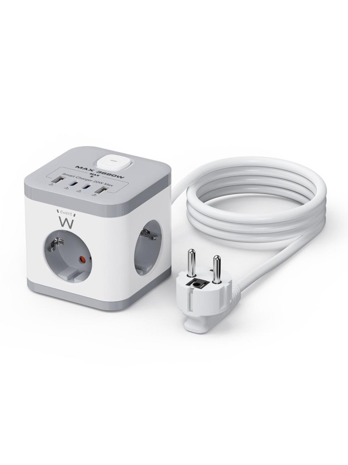 Regleta sobremesa ewent ew3863 3x schuko - 2x usb tipo a - 2x usb tipo b Regleta sobremesa ewent ew3863 3x schuko - 2x usb tipo a - 2x usb tipo b