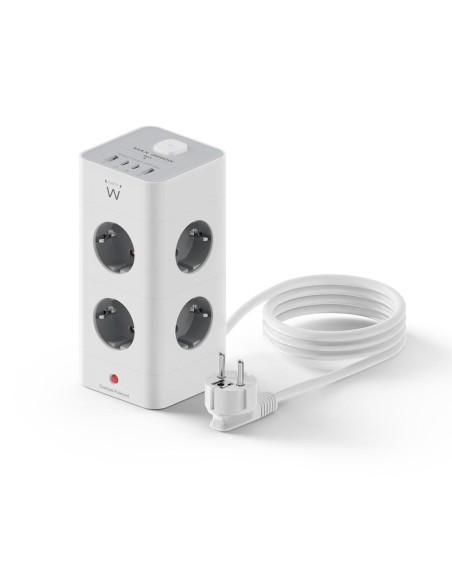 Regleta sobremesa ewent ew3864 8x schuko - 2x usb tipo a - 2x usb tipo b