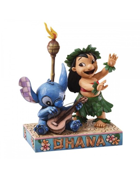 Figura enesco disney lilo y stitch con guitarra hawaiana