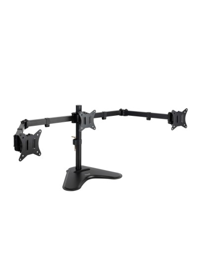 Soporte mesa tooq 3 pantallas gira incli 3 brazos 17 - 27 negro