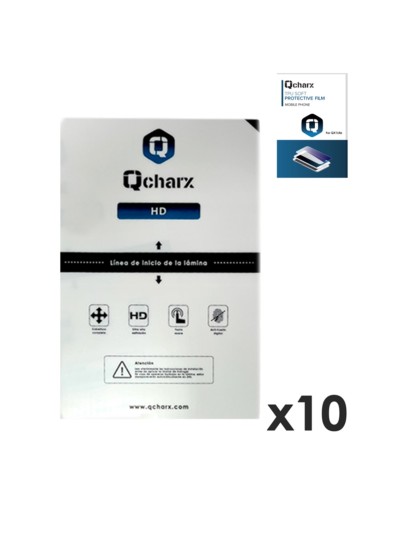Laminas de proteccion frontales para tablet qcharx hidrogel hd qx1 lite 10 unidades