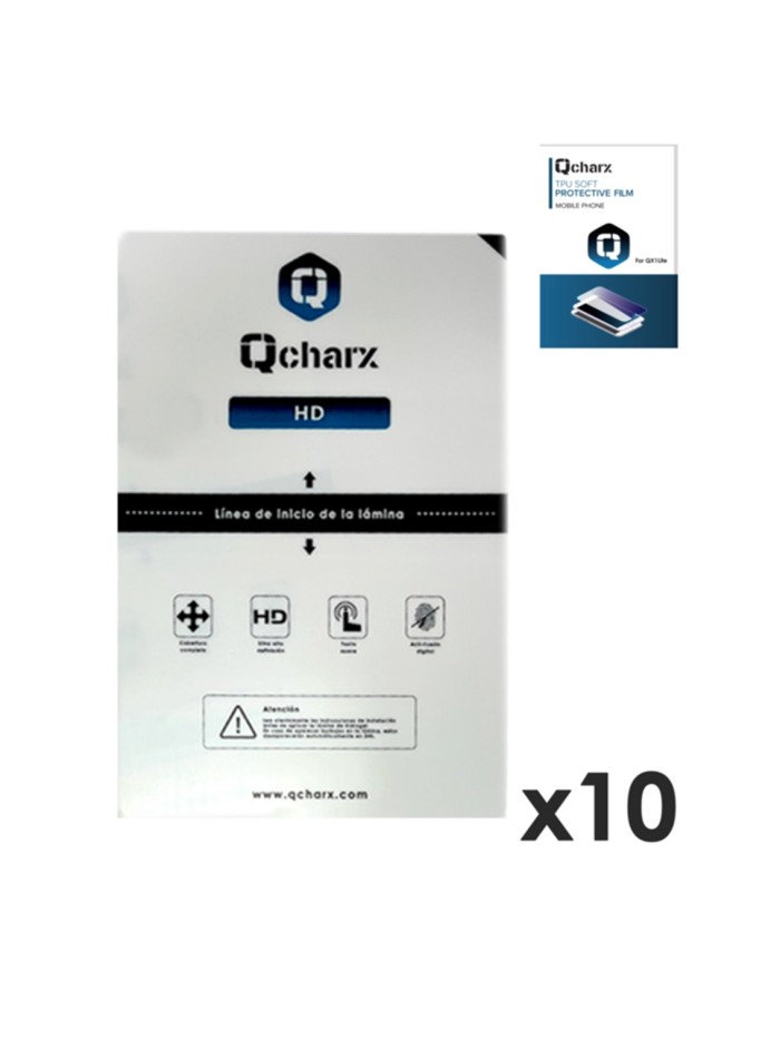 Laminas de proteccion frontales para tablet qcharx hidrogel hd qx1 lite 10 unidades Laminas de proteccion frontales para tablet qcharx hidrogel hd qx1 lite 10 unidades