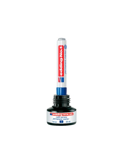 Tinta rotulador edding mtk25 con sistema capilar color azul bote 25 ml