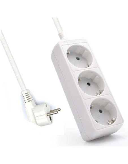Regleta ewent 3 tomas shucko y 1.5 metros de cable blanco